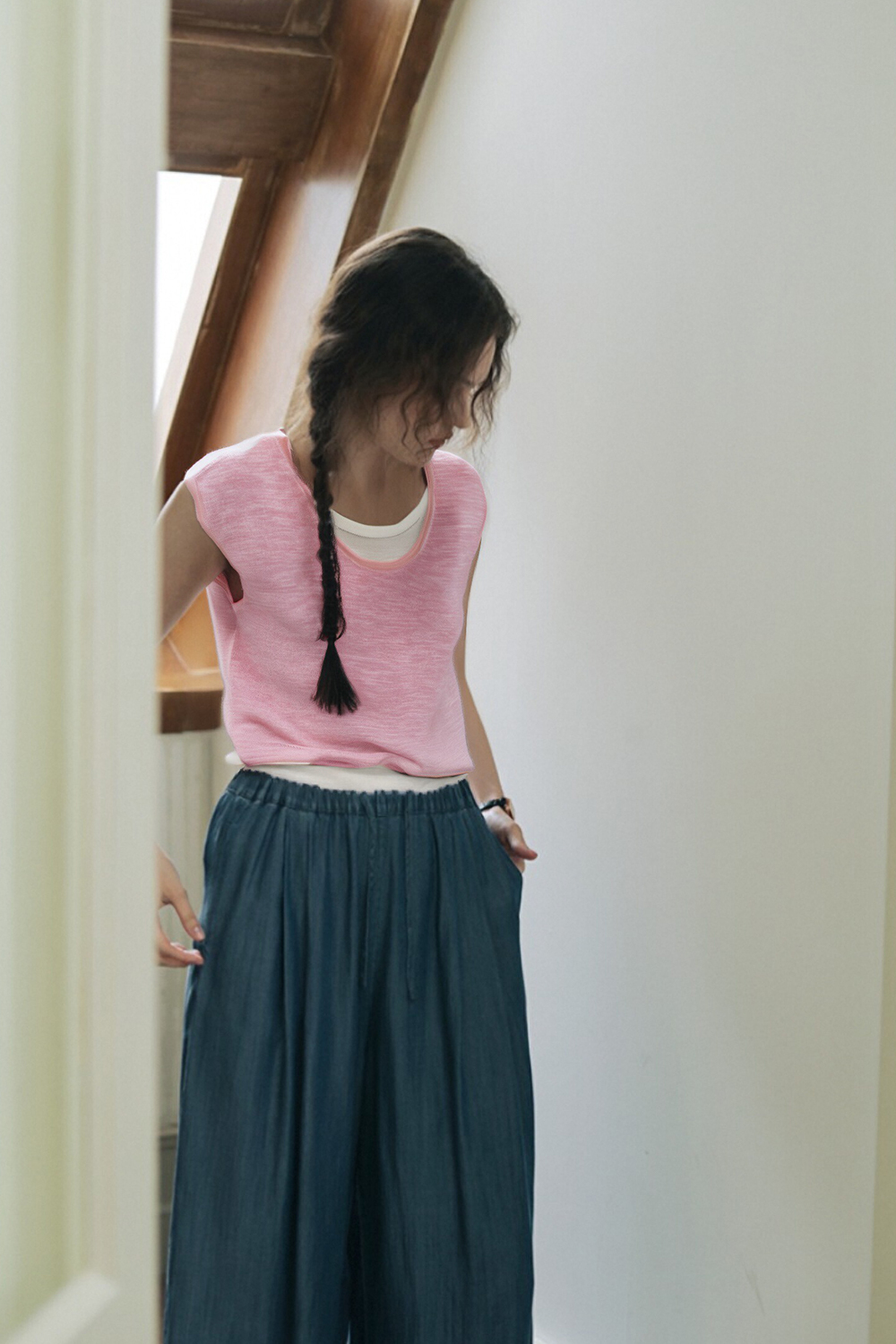 Fake Two-Piece Straight Knit Sweater