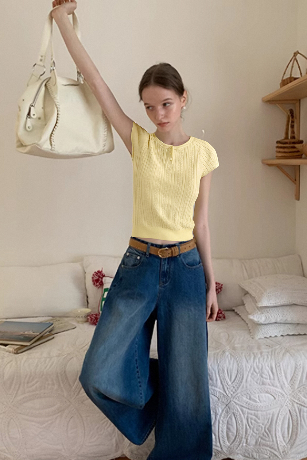 Solid Color Round Neck Sweater