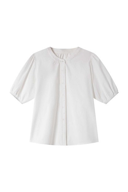 Mid-Waist Solid Color Elegant Shirt