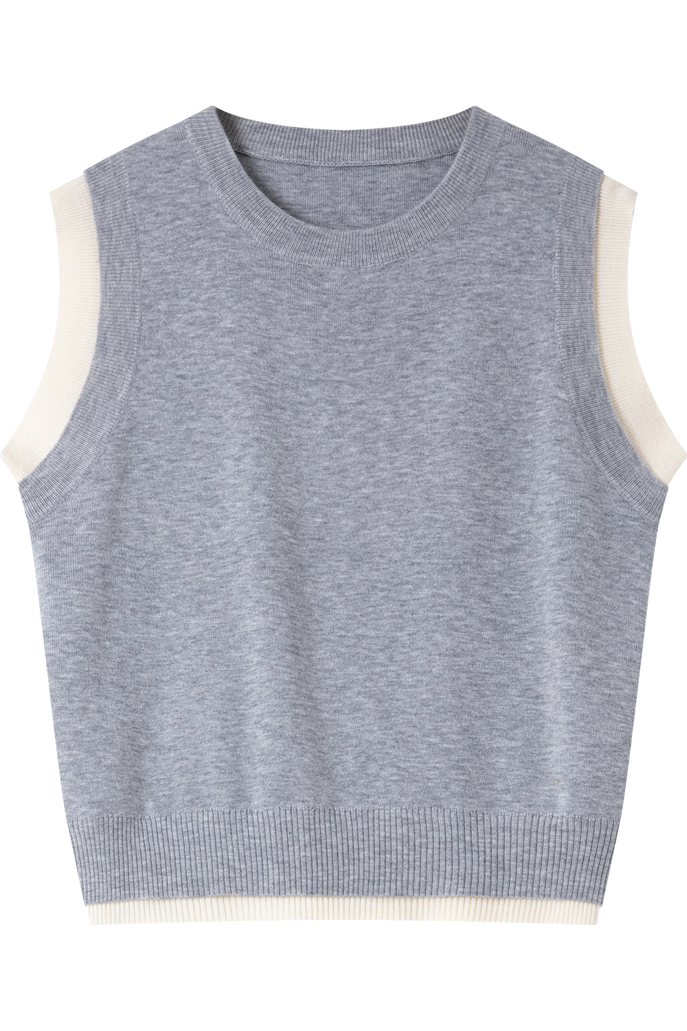Round Neck Sleeveless Loose Knit Sweater