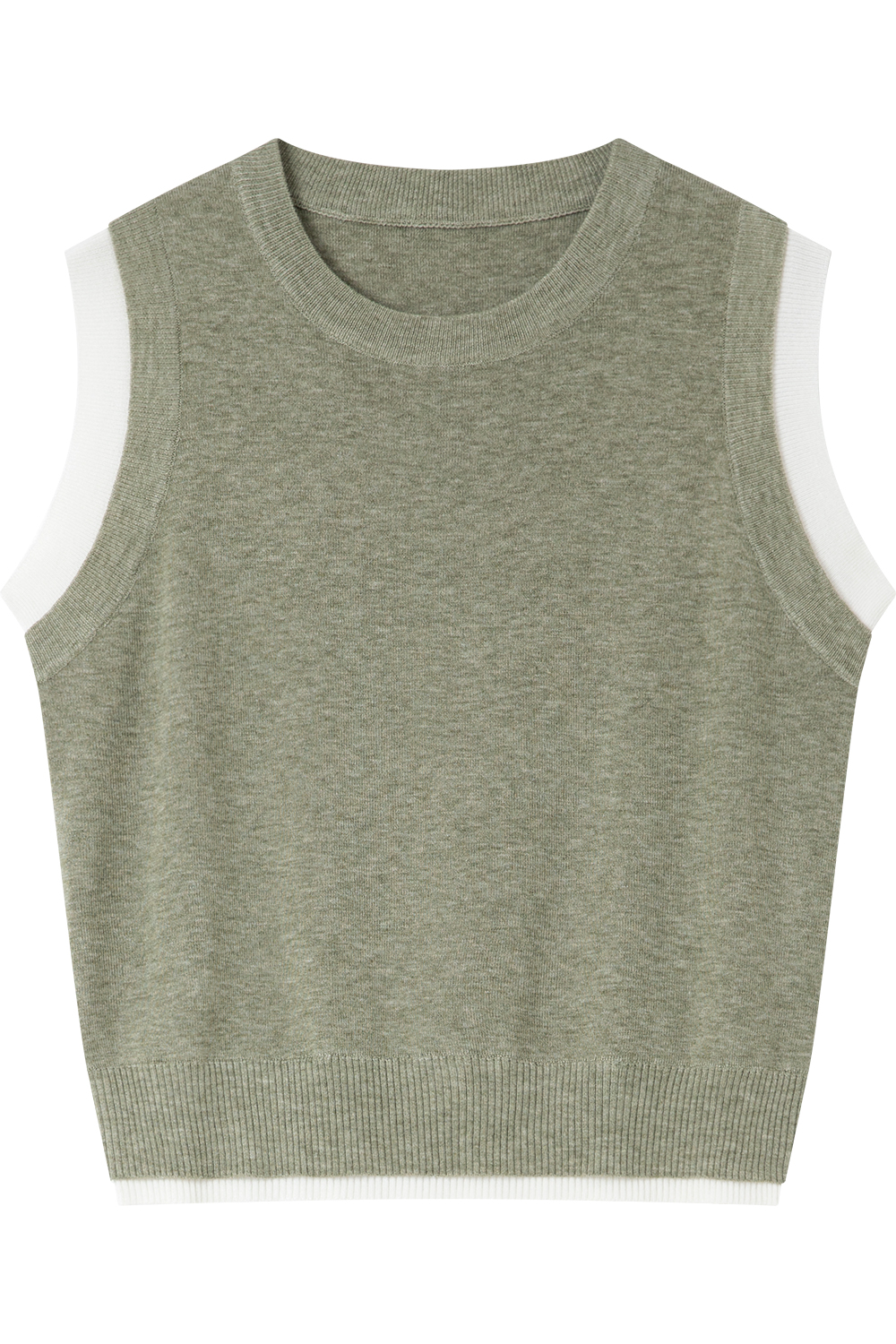 Round Neck Sleeveless Loose Knit Sweater