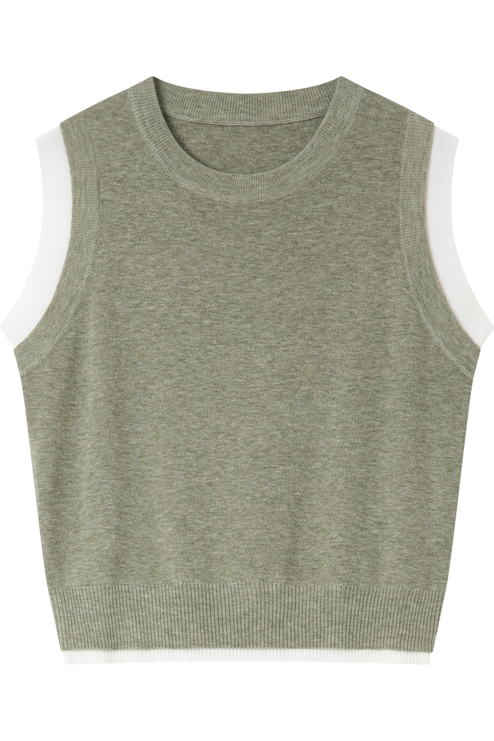 Round Neck Sleeveless Loose Knit Sweater