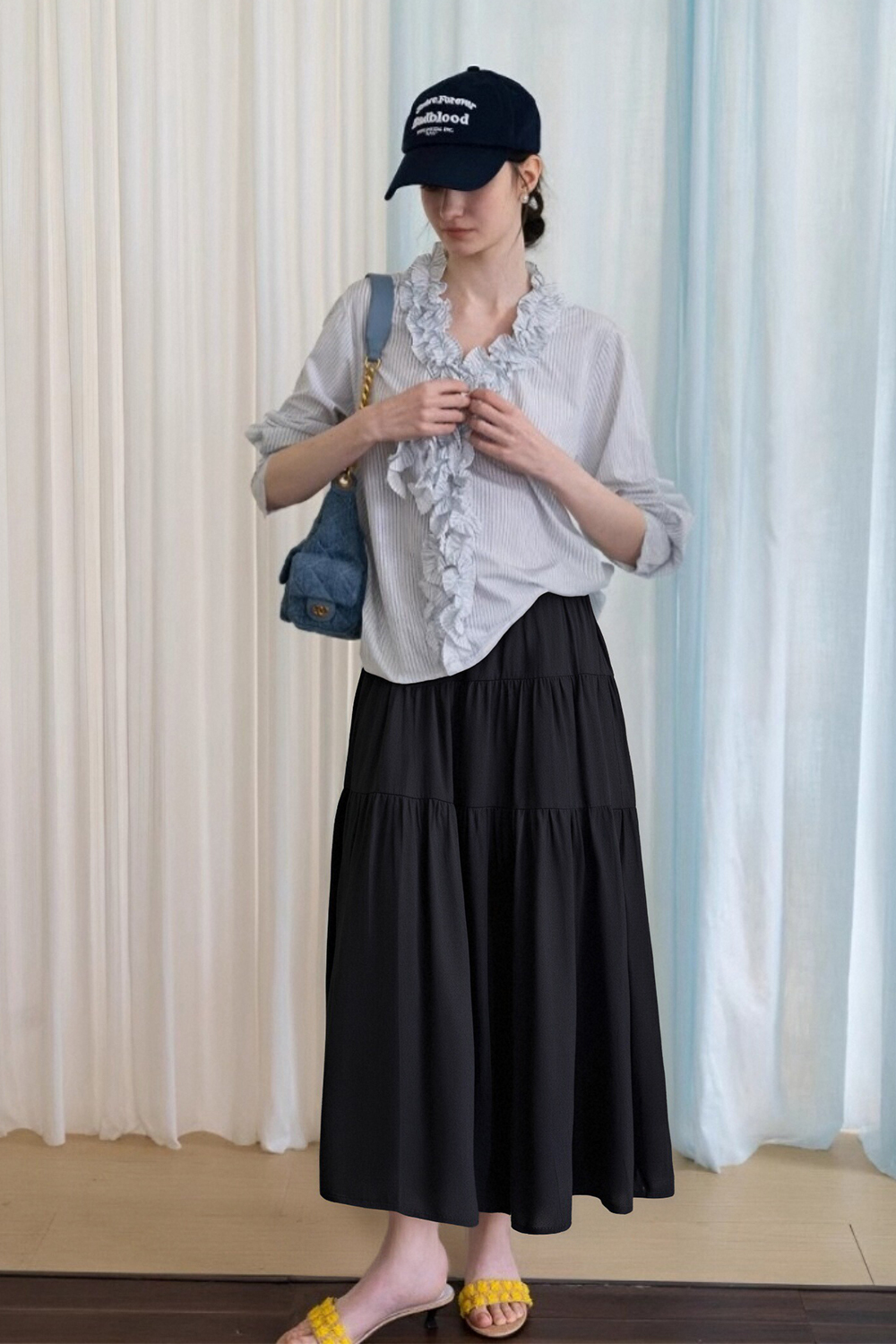 Minimalist Style Patchwork Skirt