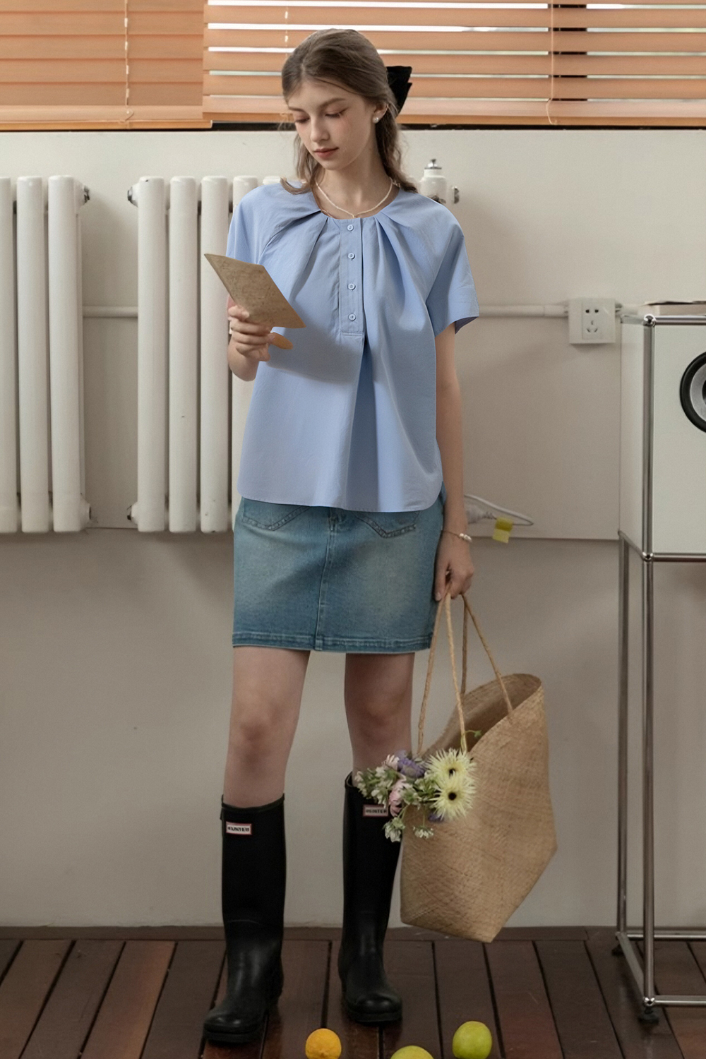 100% Cotton Raglan Loose Shirt