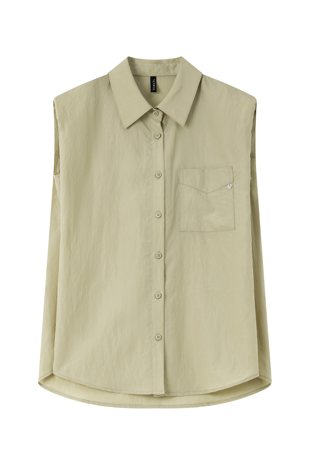 Solid Color Sleeveless Casual Shirt