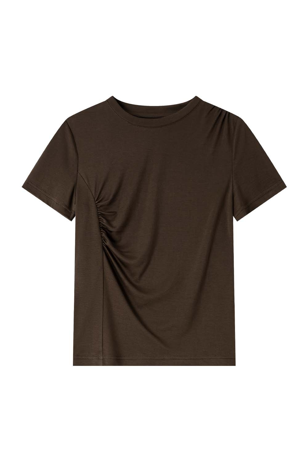 Pleated Long - sleeved T-shirt