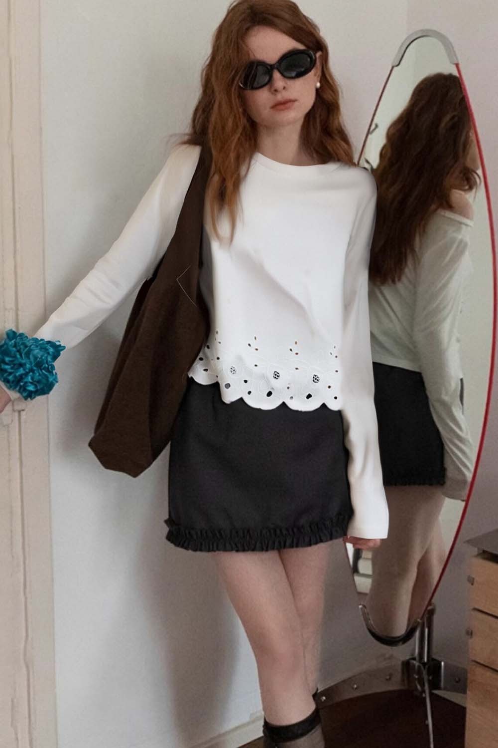 Soft Lace Long-Sleeved T-Shirt