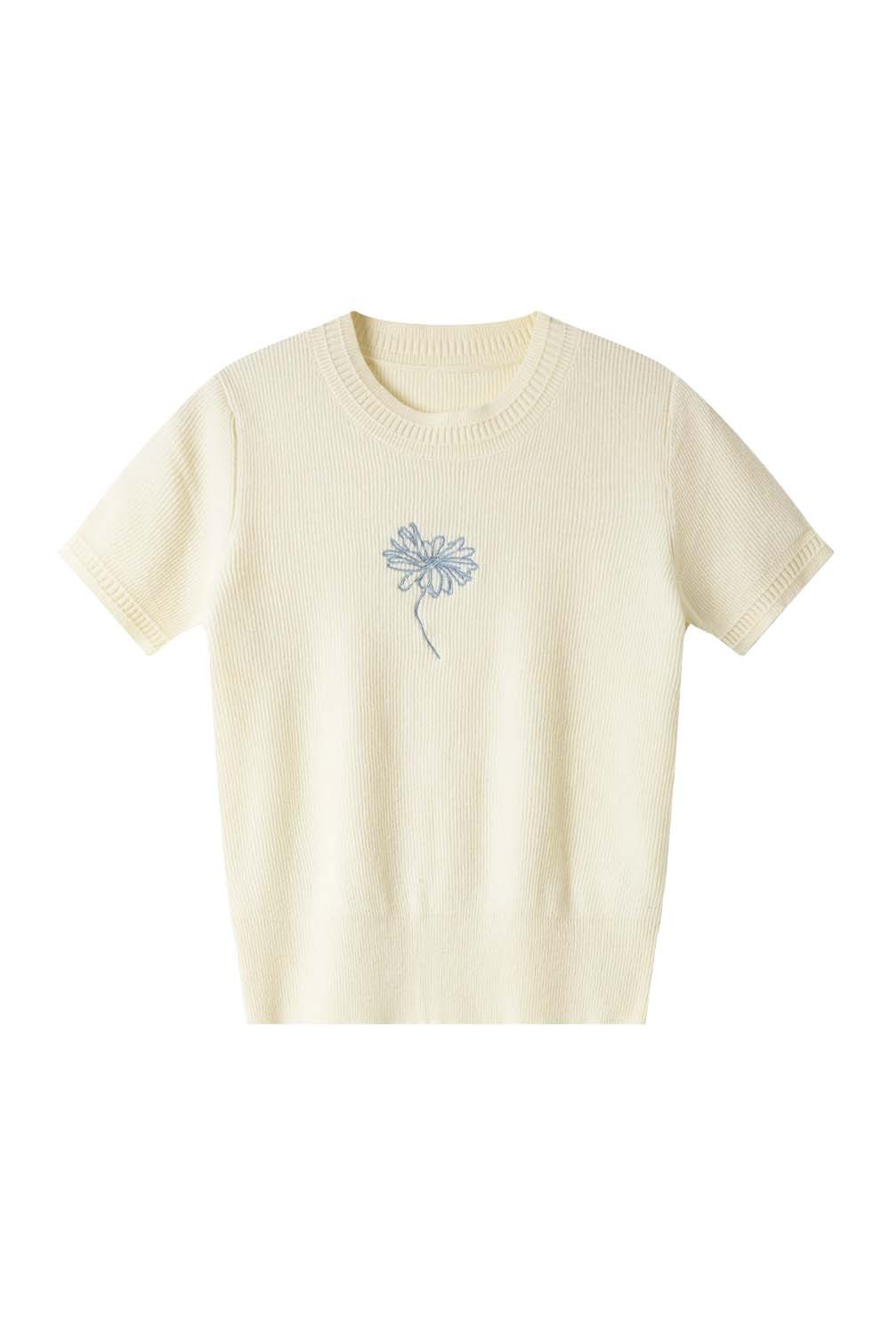Flower Embroidered Loose Sweater