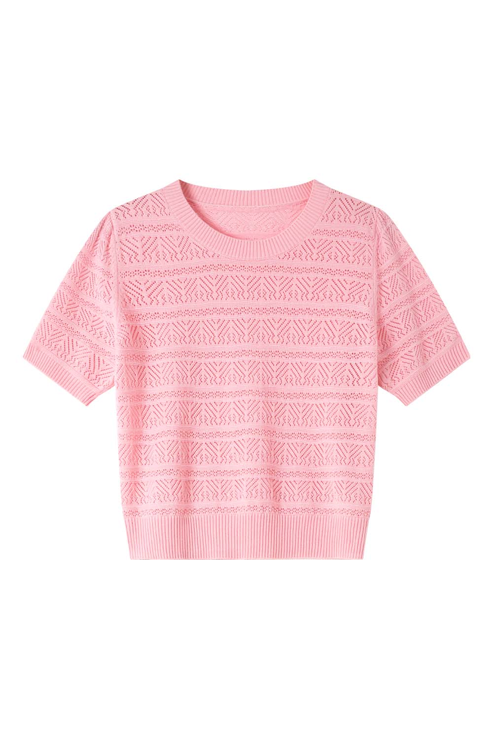 Openwork Striped Sweater