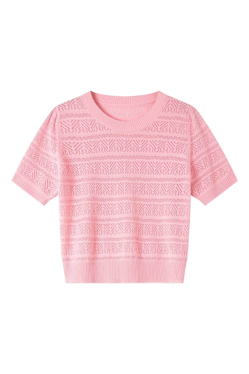Openwork Striped Sweater