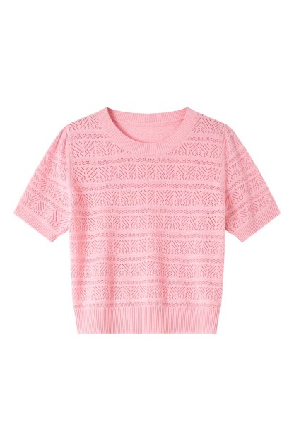 Openwork Striped Sweater