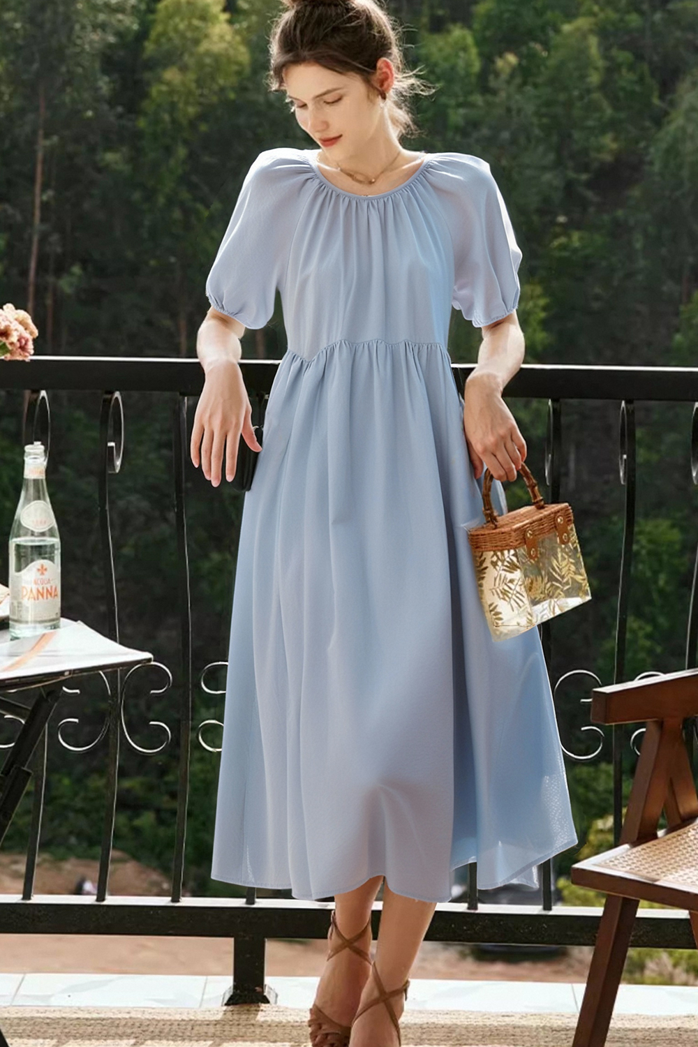 100% Cotton Loose Round Neck Dress