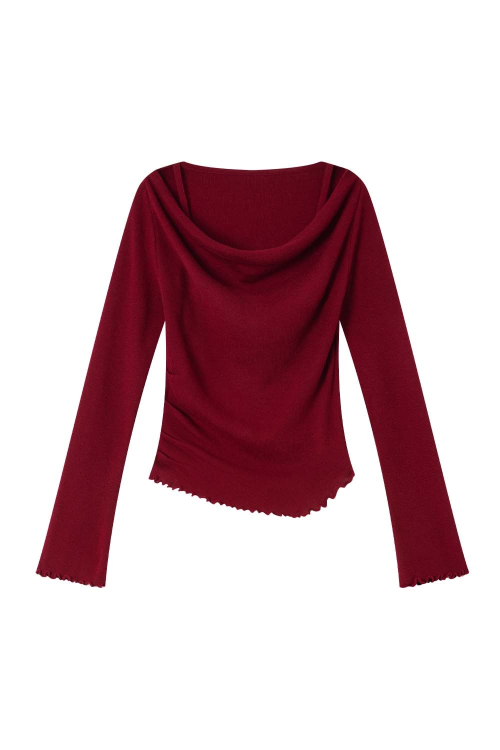 Swing Collar Fake Two-Piece Sweater