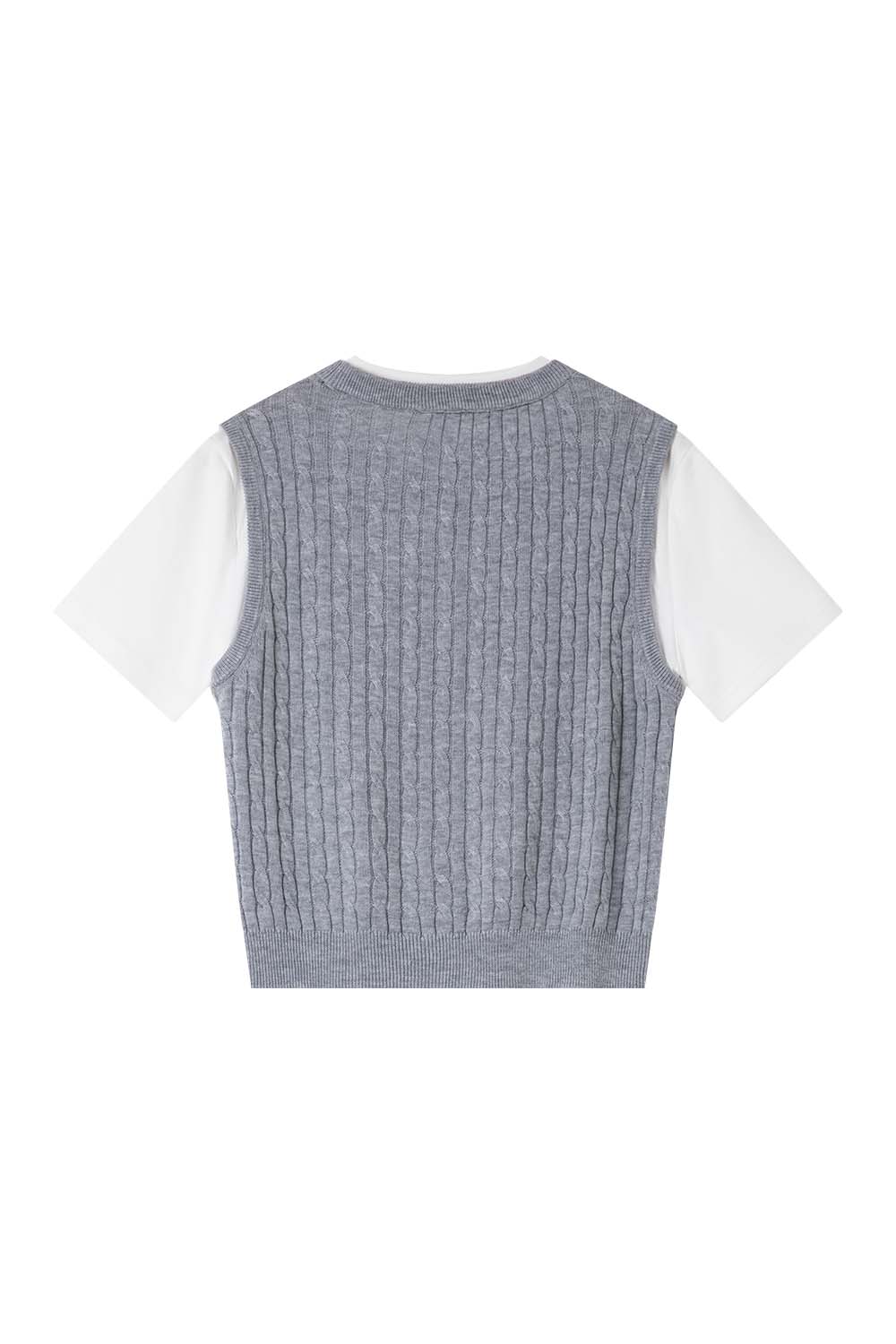 Wool Blend Fake Two-Piece Sweater