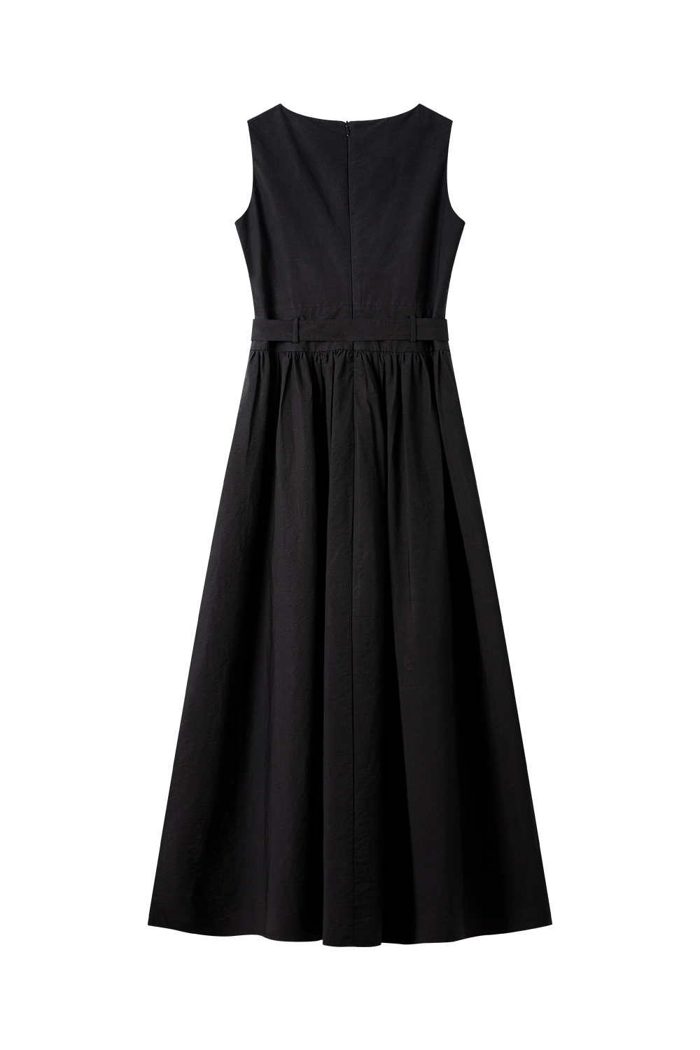V-Neck Sleeveless Solid Color Dress