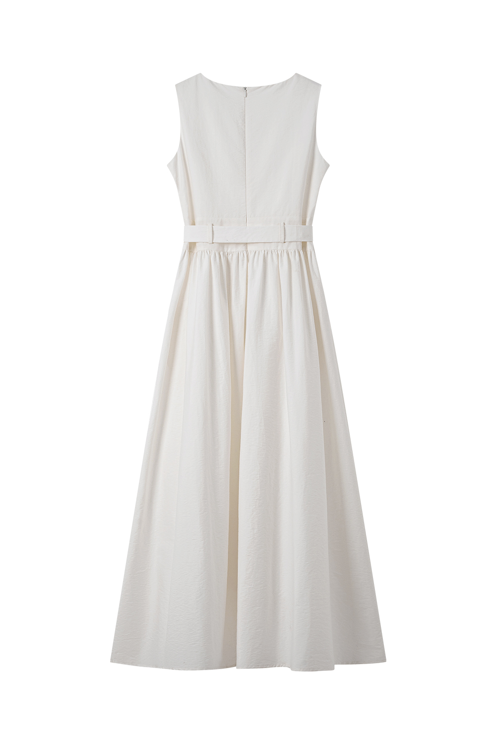 V-Neck Sleeveless Solid Color Dress