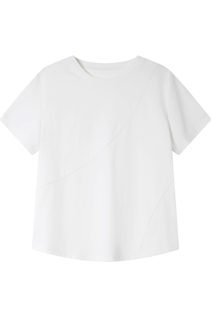 Cotton Solid Color Knitted T-Shirt