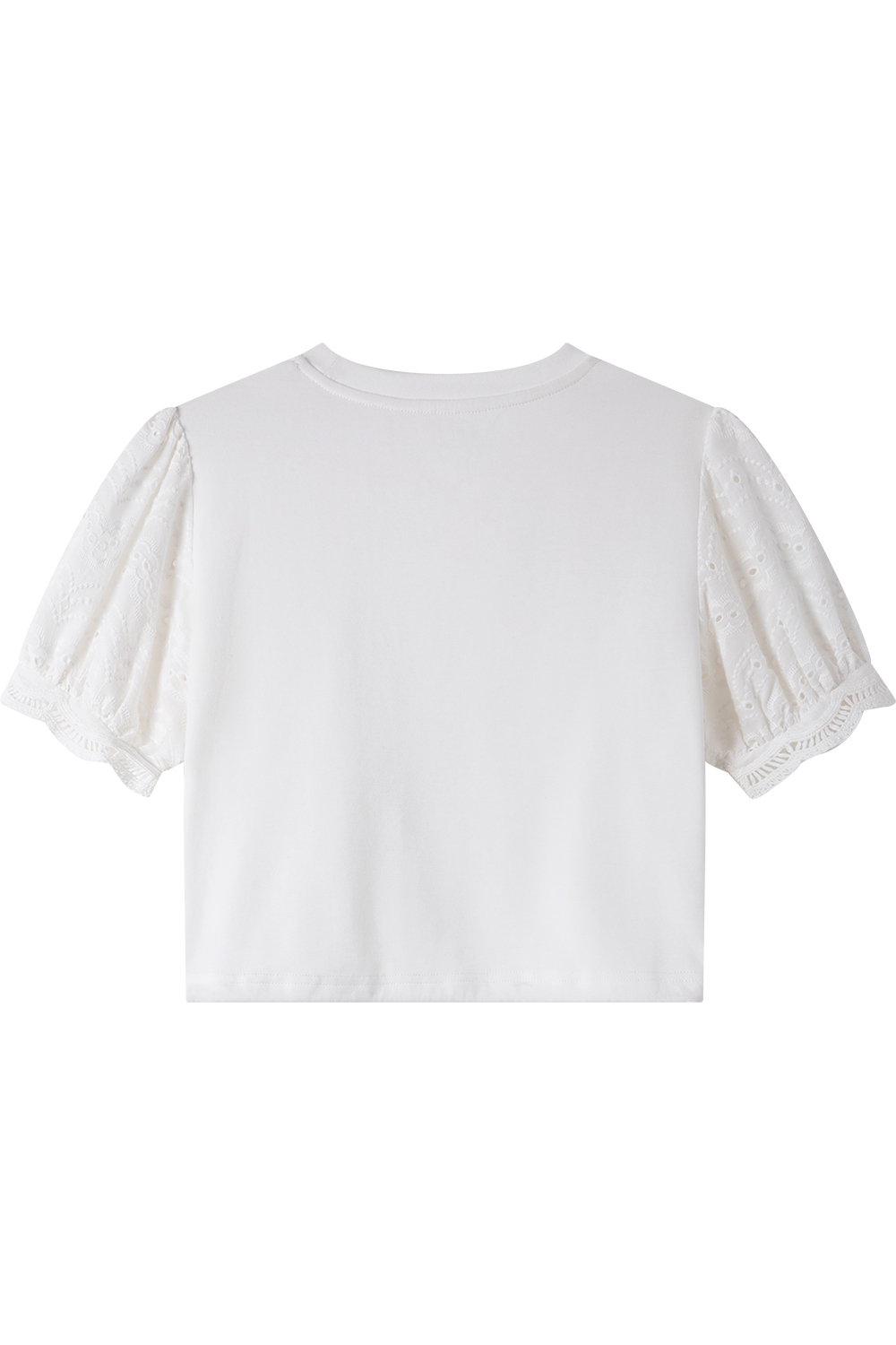 Hollow Puff Sleeve Short T-Shirt