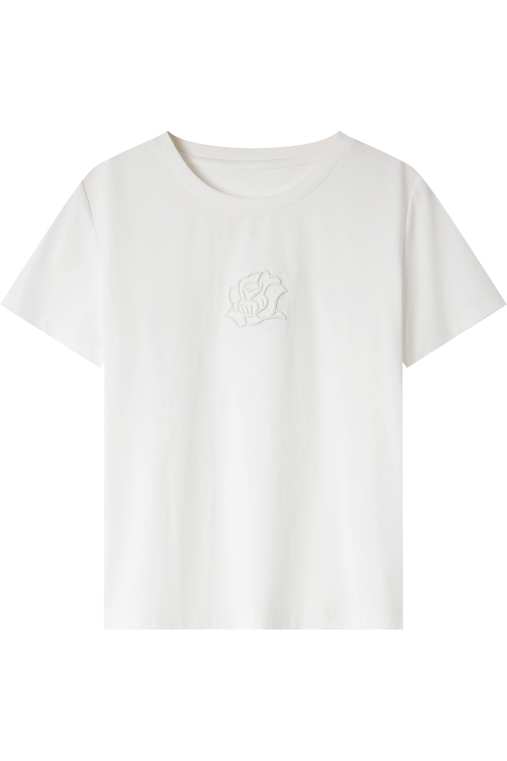 Toothbrush Embroidered Flower Design Loose T-Shirt