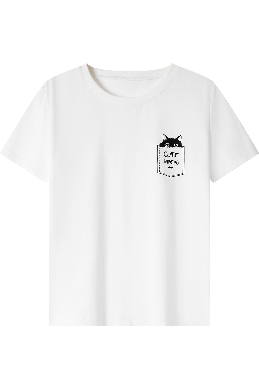 Animal Embroidery Straight T-Shirt