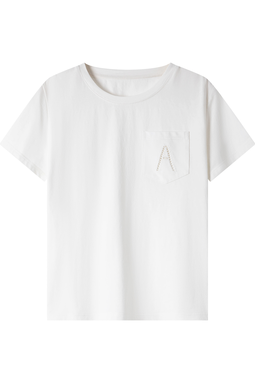 Hollow A Letter Embroidered T-Shirt