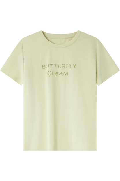 Embossed Texture Feel Embroidered T-Shirt
