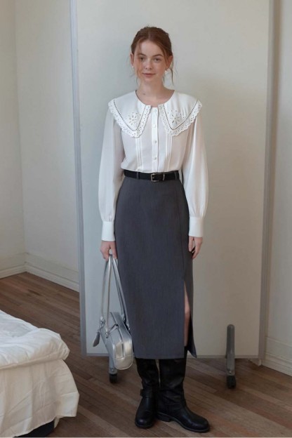 Cotton Lace Baby Collar Shirt