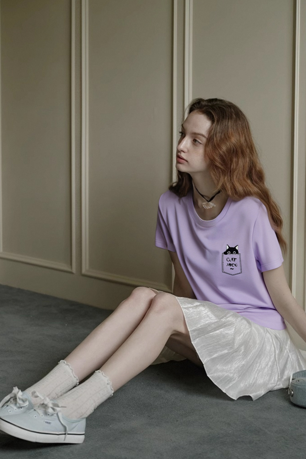 Cotton Pocket Cat T-Shirt