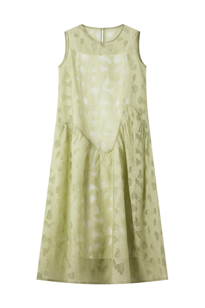 Dark Pattern Jacquard Loose Vest Dress
