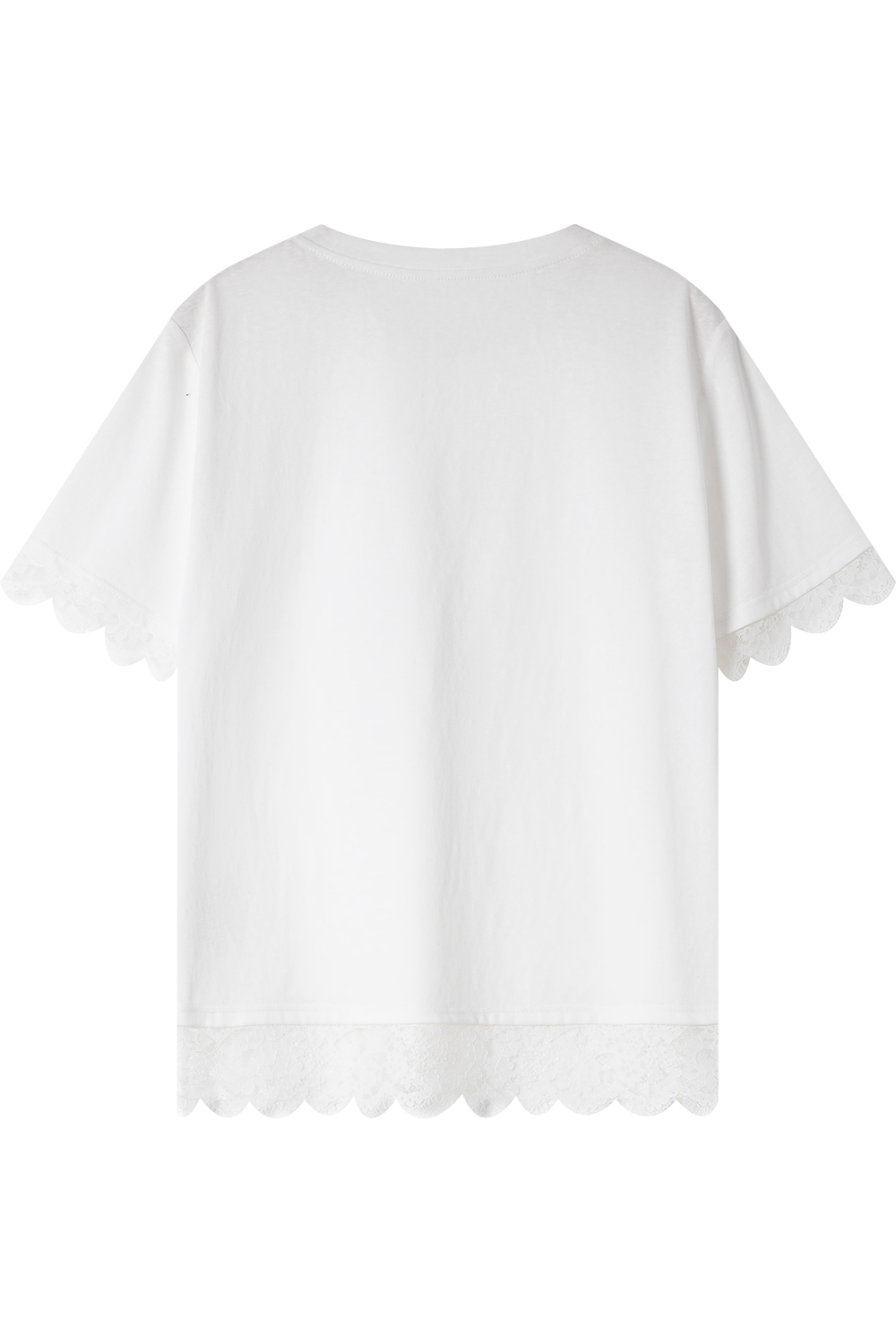 Lace Patchwork Round Neck T-Shirt