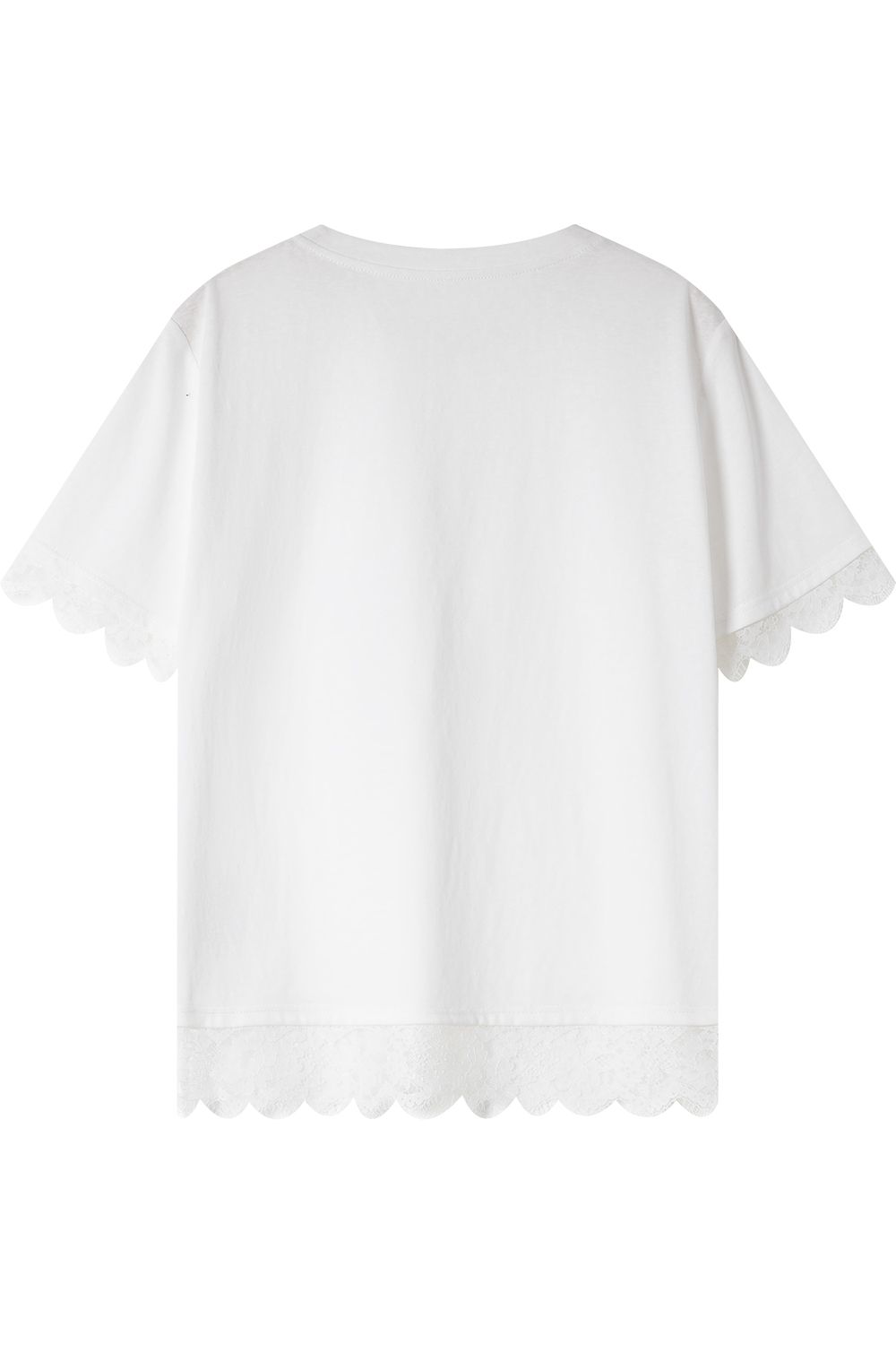 Lace Patchwork Round Neck T-Shirt