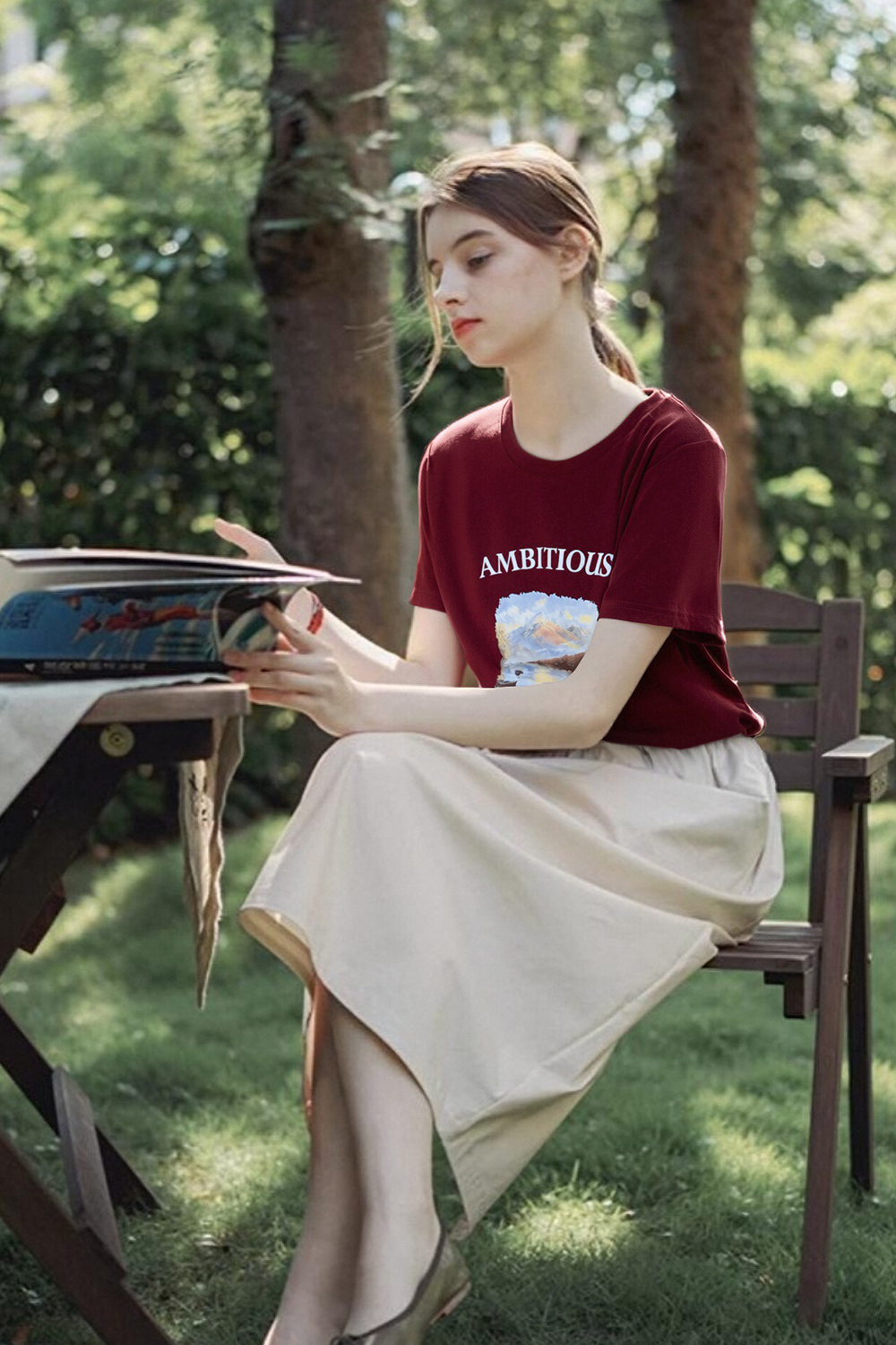 Round Neck Printed Loose T-Shirt