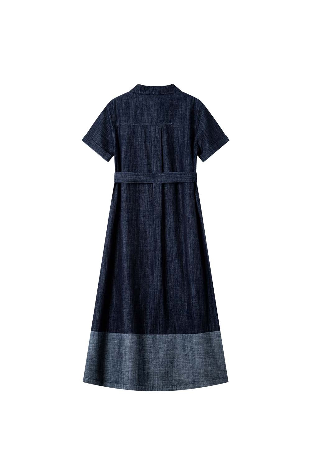 100% Cotton Contrast Denim Dress