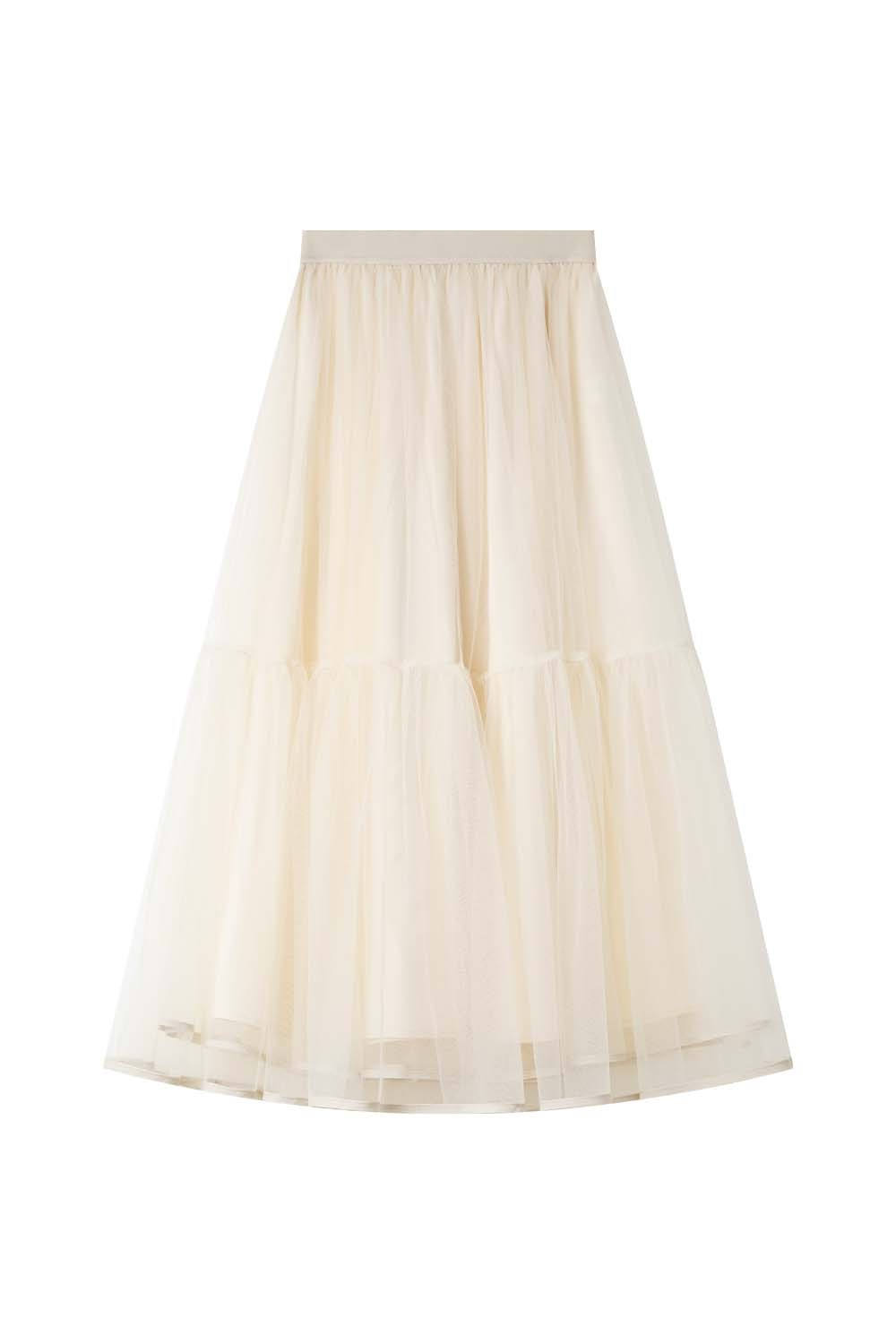 Double-Layered Mesh Puffy Skirt