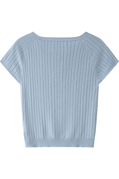Solid Color Round Neck Sweater