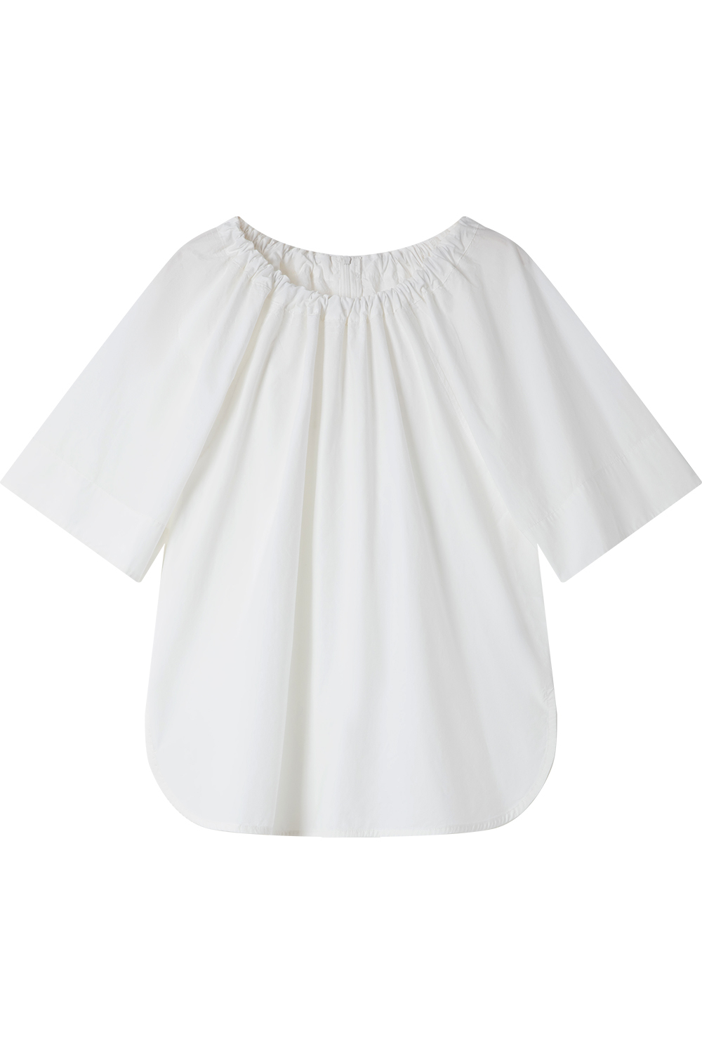 100% Cotton Ruffled Round Neck Shirt