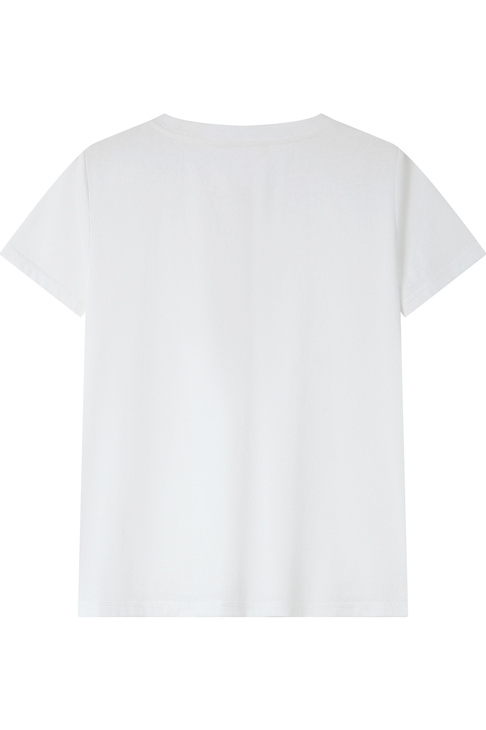Round Neck Slit Solid Color T-Shirt