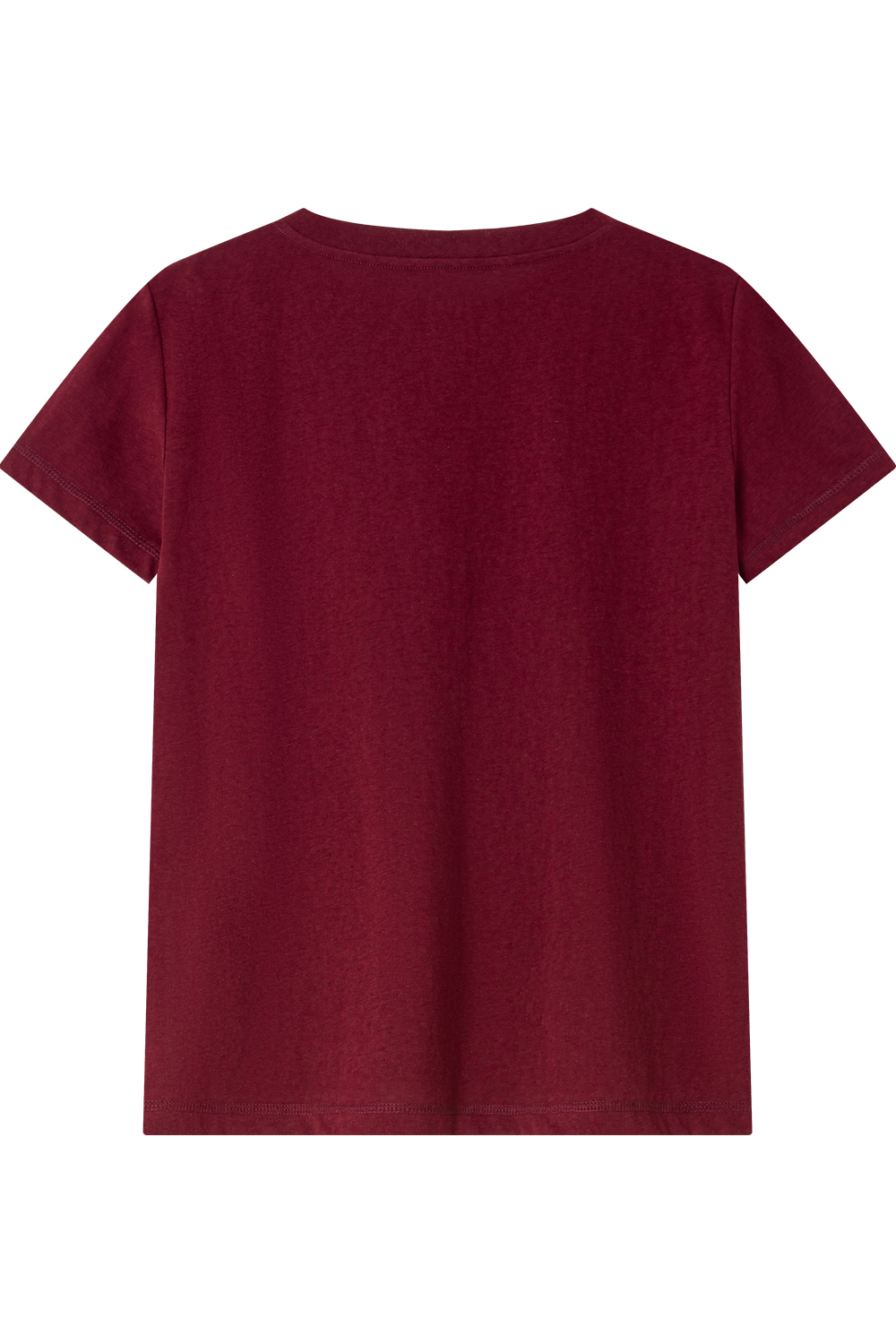 Round Neck Slit Solid Color T-Shirt