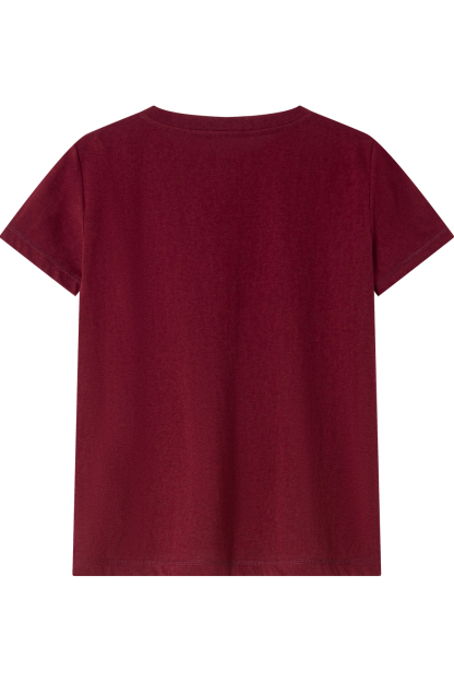 Round Neck Slit Solid Color T-Shirt