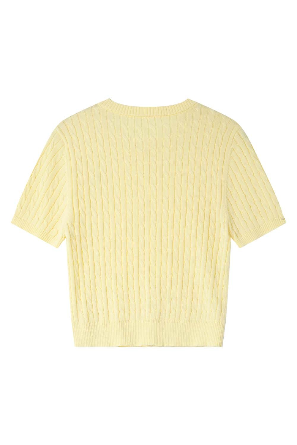 Straight Shoulders Round Neck Embroidered Sweater