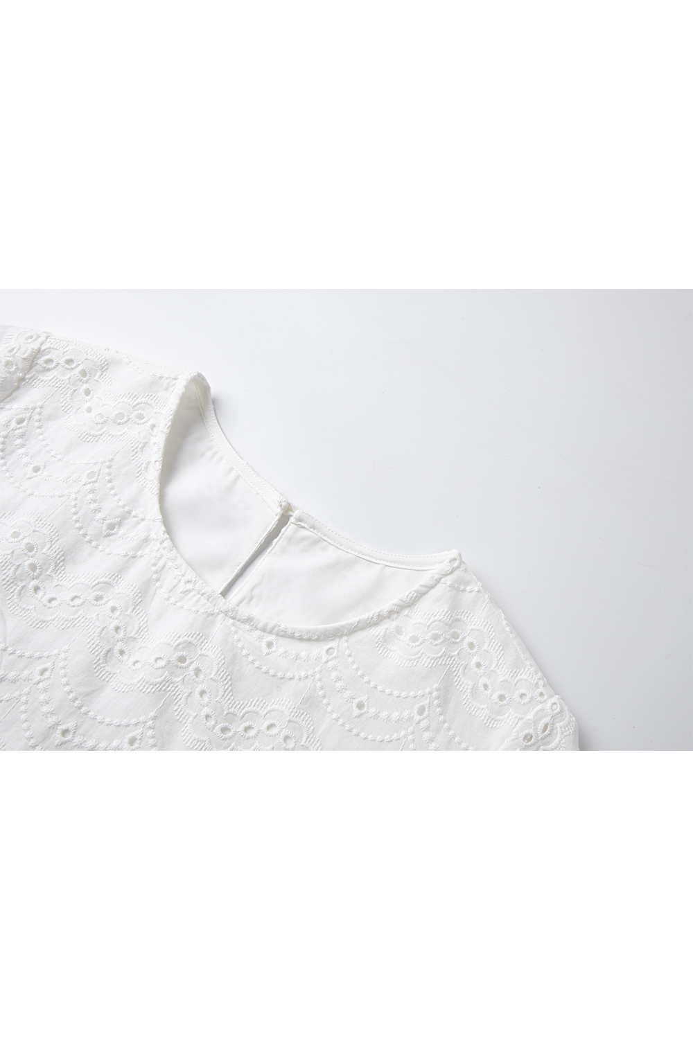 Wave Embroidered Hollow Dress