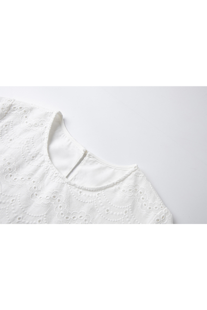 Wave Embroidered Hollow Dress