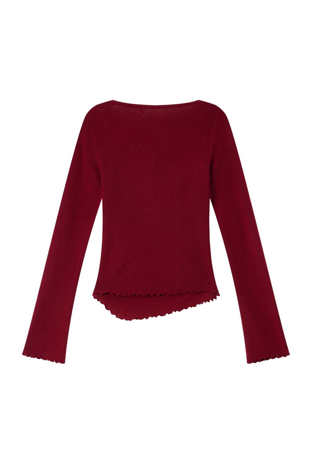 Swing Collar Fake Two-Piece Sweater