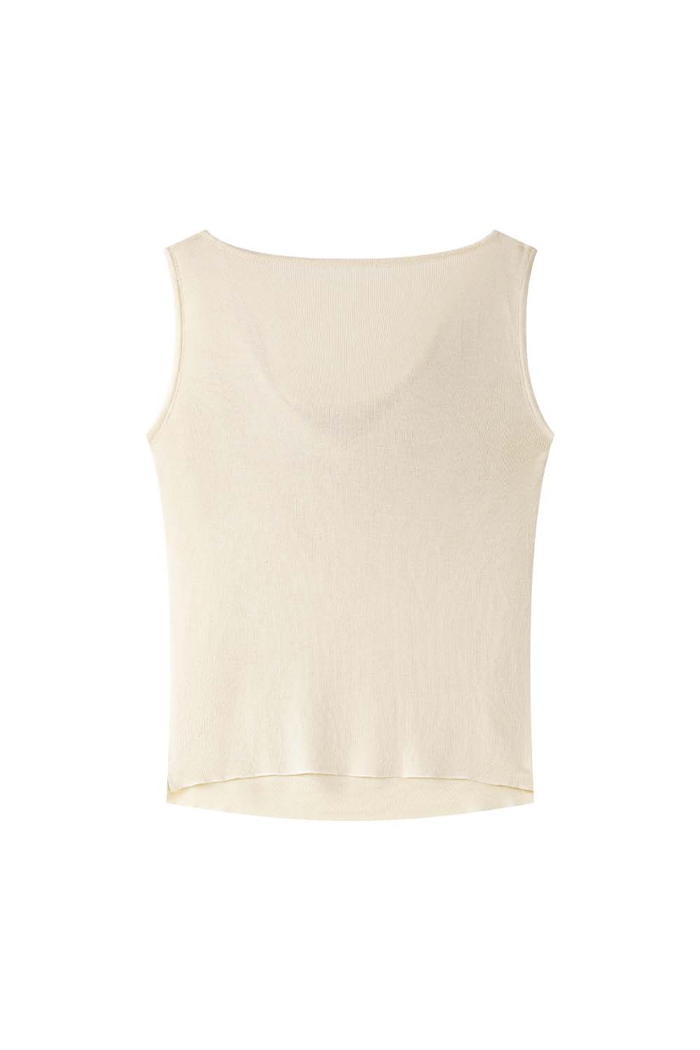 100% Lyocell Sleeveless Swing Collar Knitted Sweater