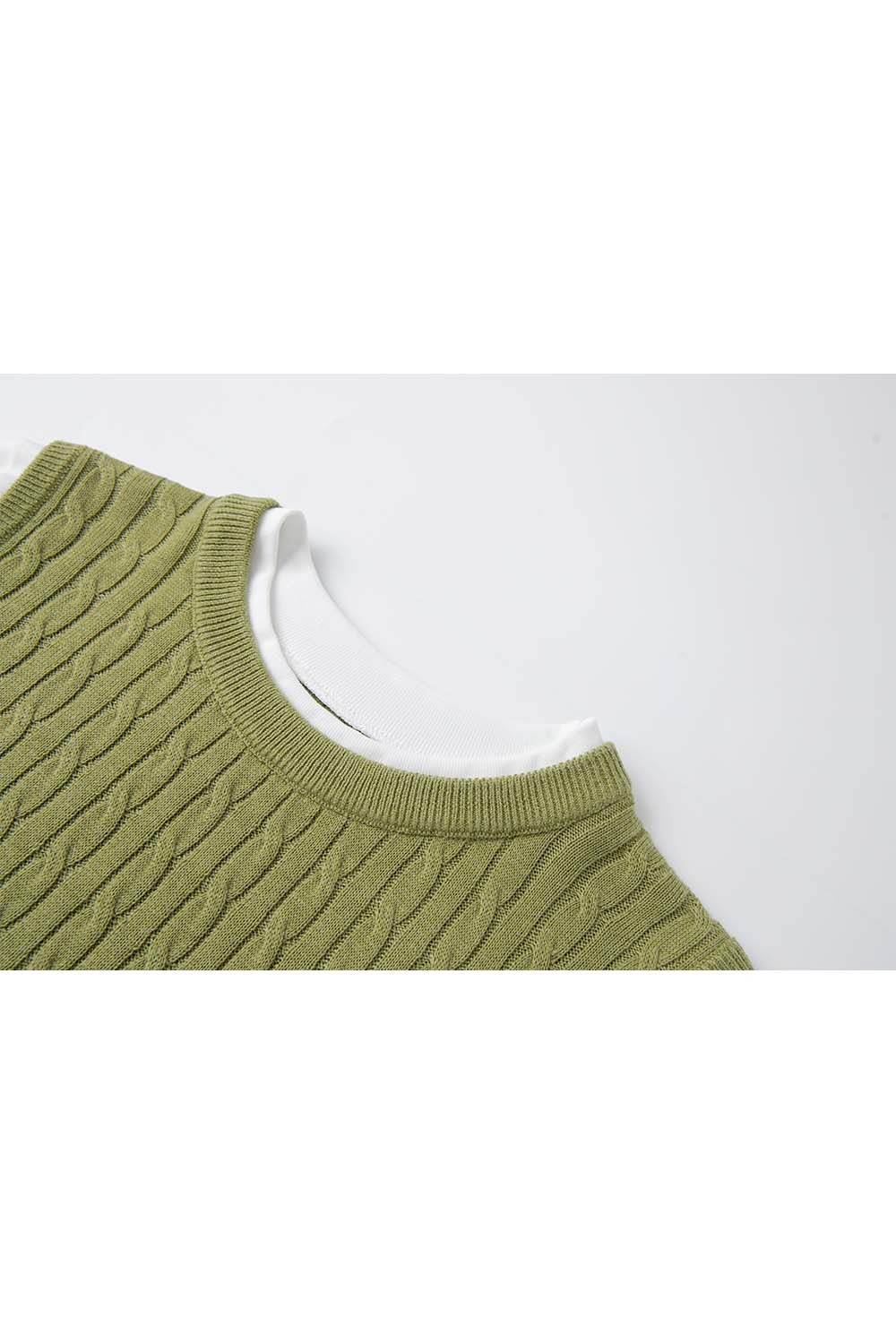 Wool Blend Fake Two-Piece Sweater
