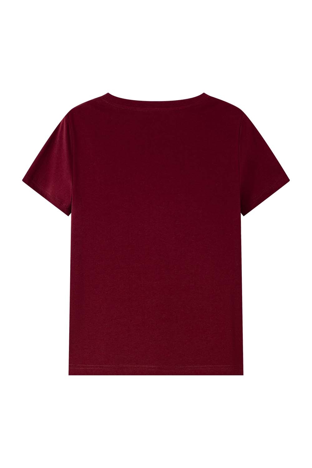 Pure Color V-Neck Casual T-Shirt