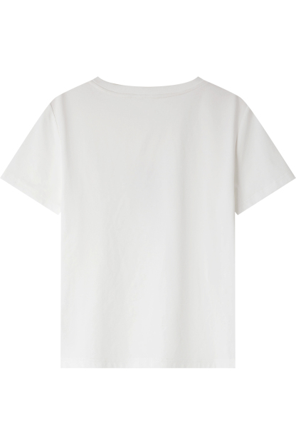 Toothbrush Embroidered Flower Design Loose T-Shirt