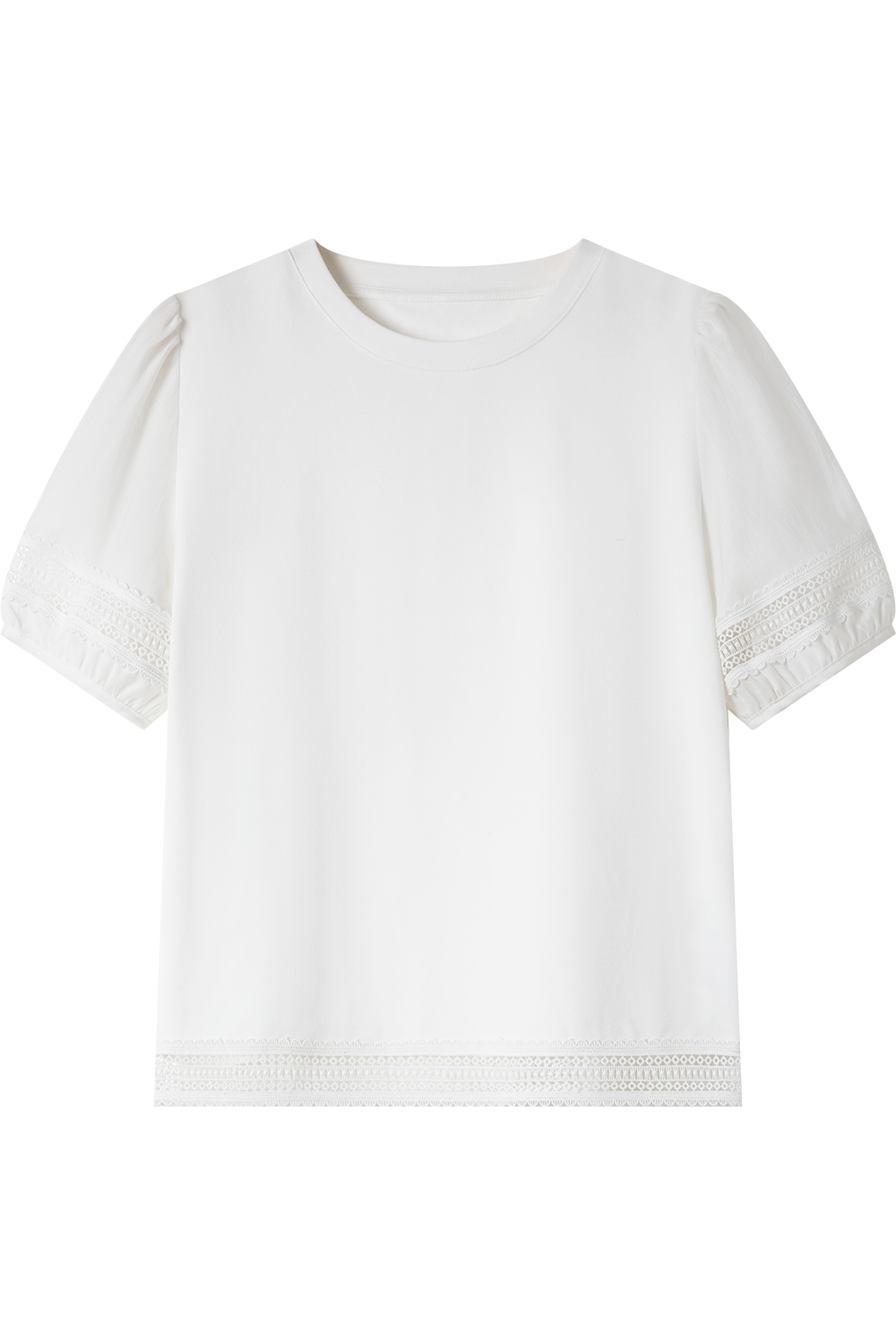 Hollow Stitching Lace T-Shirt