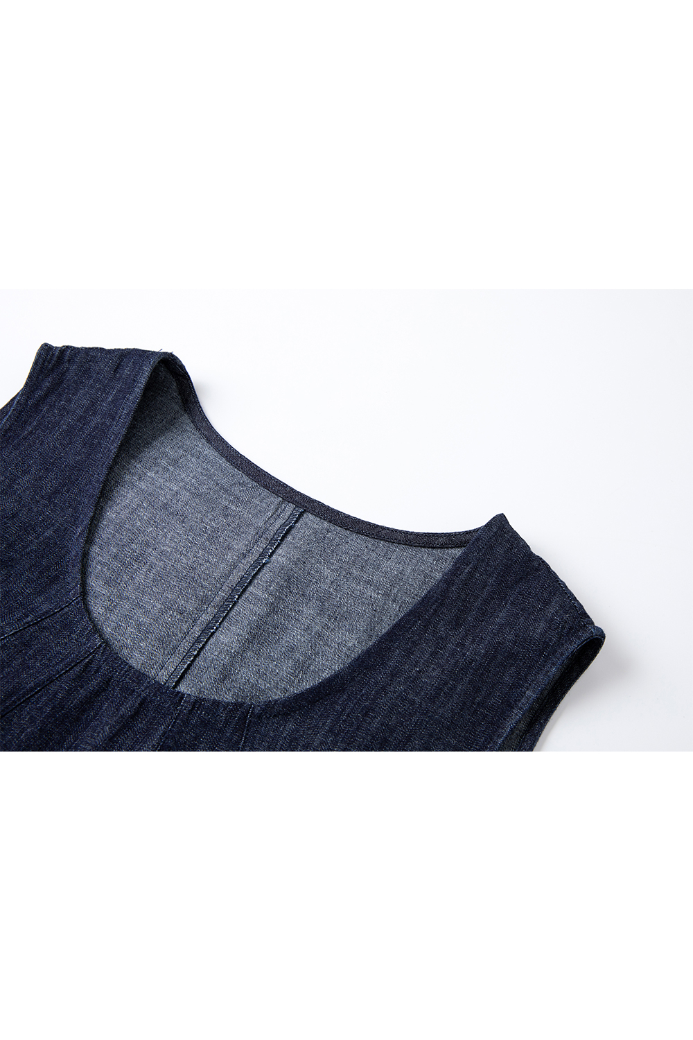 100% Cotton U-Neck Denim Dress