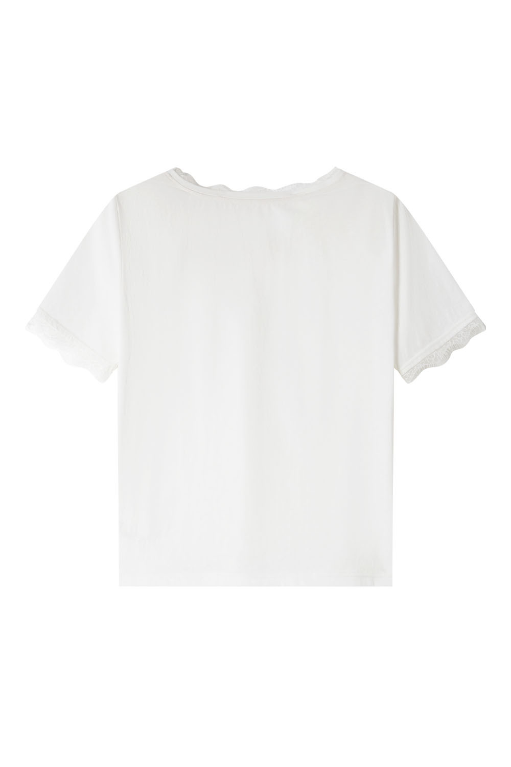 Fashion Lace Solid Color T-Shirt